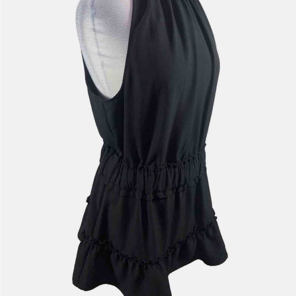 Black Ruffled Halter Top - Picture 3 of 5